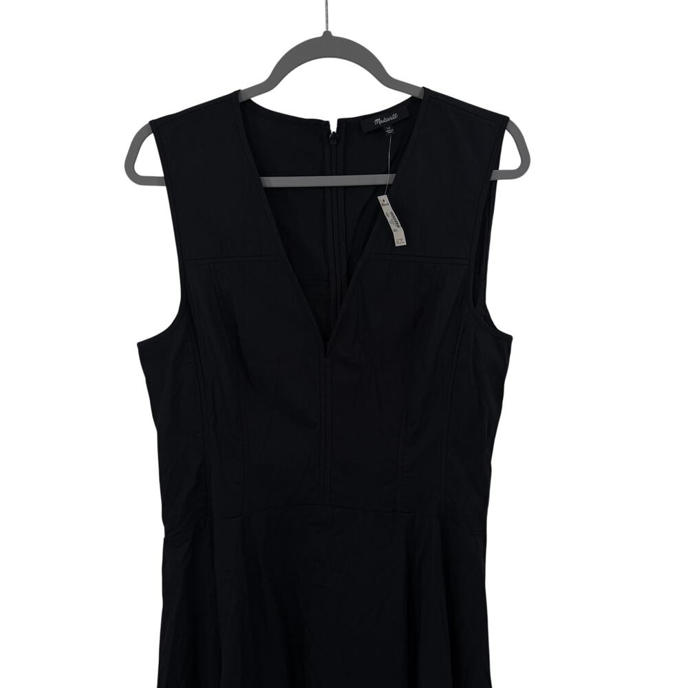 Madewell V-Neck Circle Midi Dress in black Size 14 - Picture 3 of 8